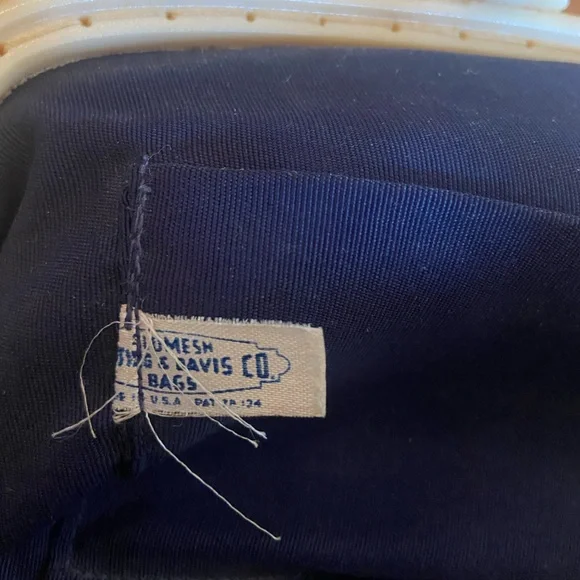 Antique Vintage Whiting & Davis Handbag Purse Ivory Metal Mesh - Picture 4 of 5